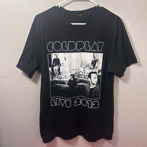Coldplay Live 2012 Mylo Xyloto North American Tour Graphic T-Shirt Black L28 W21